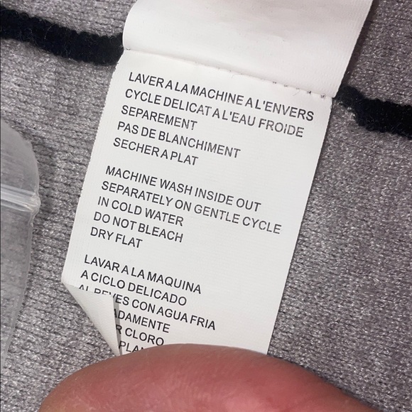 Tristan Blk & Grey Open Front Cropped Cardigan Bolero or Shrug  3/4 Sleeve Sz L - Picture 11 of 16